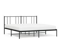 (black, 193 x 203 cm/with headboard) vidaXL Metal Bed Frame with Headboard Bed Base Mattress Foundation Bedstead