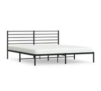(black, 193 x 203 cm/with headboard) vidaXL Metal Bed Frame with Headboard Bed Base Mattress Foundation Bedstead