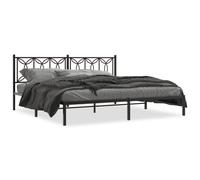 (black, 193 x 203 cm/ with headboard) vidaXL Metal Bed Frame with Headboard Home Bed Base Bedstead