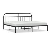 vidaXL Metal Bed Frame with Headboard Black 193x203 cm (353641), Black