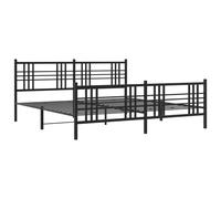 (black, 193x203 cm/with headboard & footboard) vidaXL Metal Bed Frame with Headboard Home Bed Base Bedstead Black 100x200 cm