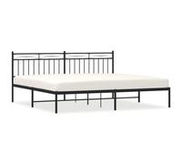 (black, 193x203 cm/with headboard) vidaXL Metal Bed Frame Home Bedroom Bed Base Mattress Foundation Bedstead