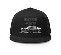Black 1969 Boss 429 Hat - Classic Resto mod Muscle Car Adjustable Trucker Cap