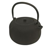 (Black) 1L Cast Iron Authentic Japanese Kettle Teapot with Stainless Steel Infuser Filter