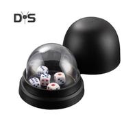 (black, 1pc) 1/10 Sets Dice Cup with Clear Cover Base Dot Dice Manual Shaker Cup Adults Family Night Bar Party Gambling Drinking Board Game Casino Equipment