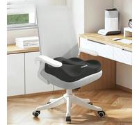 (black) 1pc Memory Foam Seat Cushion - 3D Ergonomic Support| Light Green & Grey, Washable Polyester, Car/Office Essentials