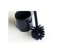 (Black) 1pc Toilet Brush and Holder Set - Long Handle Bathroom Flexible Deep Cleaning Brush, Portable Toilet Brush, with Holder, Plastic Material