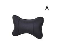 (Black) 1pcs Universal Car Neck Pillows PVC Leather Breathable Mesh Auto Car Neck