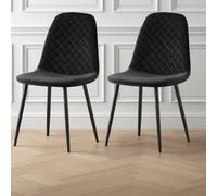 (Black, 2) 2/4/6x Dining Chairs metal Legs Home office