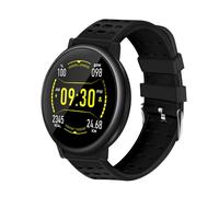 (Black) 2.5D Full Touch Screen Continuous Heart Rate Remote Camera Weather Forecast 20Days Standby Smart Watch
