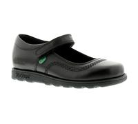(Black, 2 (Adults')) Kickers Girls School Shoes Fragma Pop Leather Touch Fastening black UK Size