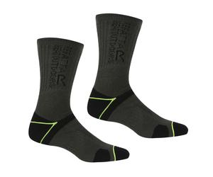 (Black, 2 (Adults')) Regatta Mens Socks Blister Protection 2PK black UK Size