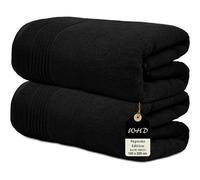 (Black, 2 Bath Shets) Luxury Super Jumbo Extra Large Bath Sheets (Pack of 1-2|100 x 200 cm 700 GSM) Premium Cotton XL Bath Sheet Towels