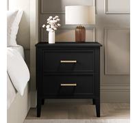 Black 2 Drawer Bedside Table - Delilah