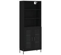(black, 2 glass doors) vidaXL Highboard Sideboard Storage Cabinet Home Side Cabinet Engineered Wood
