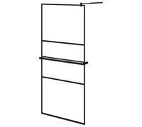 Walk-in Shower Wall Bath Enclosure with Shelf ESG Glass and Aluminium vidaXL