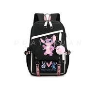 (Black 2) Lilo And Stitch Backpack Waterproof Bookbag Laptop Rucksack Travel USB Large Capacity Mochila School Bag For Kids