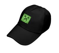 (Black 2) Minecraft Pattern Cartoon Baseball Cap Sun Protection Hat Breathable Fashion