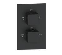 Black 2 Outlet Concealed Thermostatic Shower Valve with Dual Control - Zana