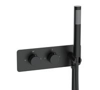 Black 2 Outlet Concealed Thermostatic Shower Valve with Hand Shower - Arissa