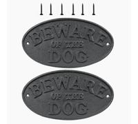 Black 2 Pack 7 Inch Beware of The Dog Signs