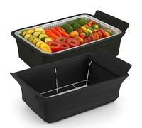 Black - 2 Pack Chafer Wind Guard by Merchlio | Handle Covered Chafing Dish Wind Cover | Fitted & Washable, Elegant & Functional Catering Decoration