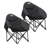 Get Fit Premium Foldable Portable Moon Camping Chair - Cup Holder & Carry Bag in Jet Black | Size: Double Get Fit Jet Black Double