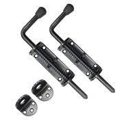 Black 2 Packs 8.5 Inch Heavy Duty Spring Loaded Latch Pin, Sliding Barrel Bolt Door Lock for Chests/Cabinets/Utility Trailer Gate, 2mm Thickened Interior and Outdoor Latch