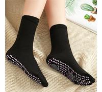 (black, 2 pairs) Self-Heating Tourmaline Socks - Unisex Warm, Washable Cotton Massage Socks for Cold Protection