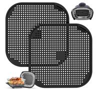 Black 2 PCS Silicon Splatter Shield for Ninja Crispi Air Fryer Heat-Resistant Splash Guard,for Ninja Crispi Accessories,Crisp Containers,Crispy Replacement Parts Protects Kitchen from Oil