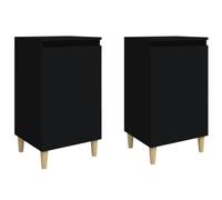 Vidaxl Bedside Cabinets 2 Pcs Black 40X35X70 Cm Engineered Wood, Black