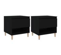 vidaXL Bedside Tables 2 pcs Black 50x46x50 Engineered Wood