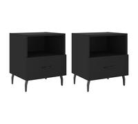 Vidaxl Bedside Cabinets 2 Pcs Black 40X35X47.5 Cm Engineered Wood, Black