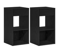 (black, 2 pcs) vidaXL Bedside Cabinet with Drawer Old Wood 35x34x66.5 cm bedside table