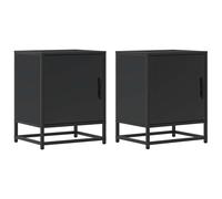 (black, 2 pcs) vidaXL Bedside Cabinets 2 pcs Black 40x31x50 cm Engineered Wood and Metal