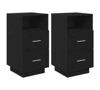 (Black, 2 pcs) vidaXL Bedside Cabinets 2 pcs with 2 Drawers White 36x36x68 cm bedside table