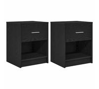 (black, 2 pcs) vidaXL Bedside Cabinets 2 pcs with Drawer Nightstand Bed Side Table