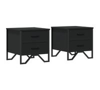 vidaXL Bedside Cabinets 2 pcs Black 40x41x40 cm Engineered Wood, Black