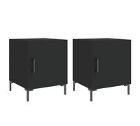 (black, 2 pcs) vidaXL Bedside Cabinets Nightstand Bedside Table Bed Cabinet Engineered Wood