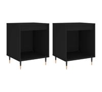 (black, 2 pcs) vidaXL Bedside Cabinets Nightstand Side Table Bed Cabinet Engineered Wood