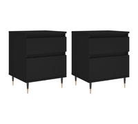 (black, 2 pcs) vidaXL Bedside Cabinets Nightstand Side Table Bed Cabinet Engineered Wood