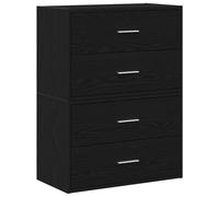 (black, 2 pcs) vidaXL Cabinets with 2 Drawers Cupboard Sideboard Highboard Engineered Wood