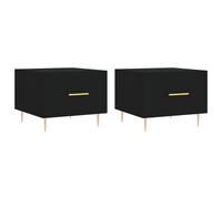 vidaXL Coffee Tables 2 pcs Black 50x50x40 cm Engineered Wood, Black