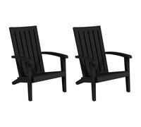 (black, 2 pcs) vidaXL Garden Adirondack Chairs Outdoor Chair Lounger Chair Polypropylene
