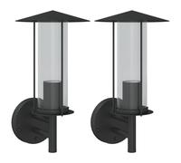 (black, 2 pcs) vidaXL Outdoor Wall Lights Wall Lamps Garden Wall Lantern Stainless Steel