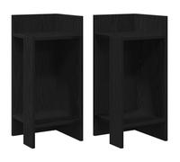 vidaXL Side Tables 2 pcs with Shelf Black 25.5x27x60 cm