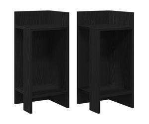 (black, 2 pcs) vidaXL Side Tables with Shelf Hallway Tea End Table Centre Accent Sofa Table