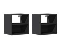 (black, 2 pcs) vidaXL Wall-mounted Bedside Cabinet Black 40x31x39.5 cm cabinet bedside table