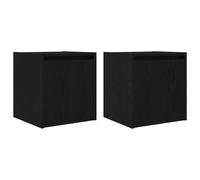 vidaXL Wall-Mounted Bedside Cabinets 2 pcs Black 38x34x40 cm, Black