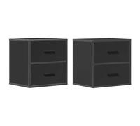 (black, 2 pcs) vidaXL Wall-mounted Bedside Cabinets 2 pcs Sonoma Oak 40x31x39.5 cm cabinet